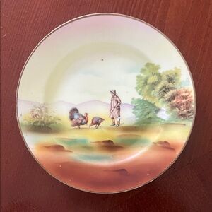 Antique Royal Bayreuth Bavaria Hand-Painted Hunting Scene Cabinet Plate 6”